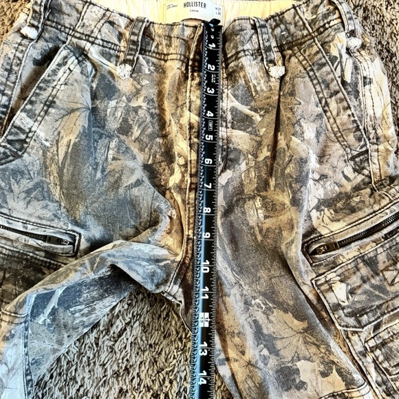 Hollister Y2K Camo Cargo Pants Men's 29x30 (29x27) Loose Fit Utility Zipper - Picture 15 of 16